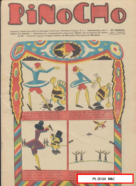 Pinocho nº 30. Editorial Calleja 1925