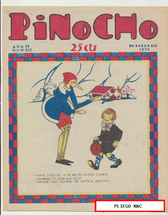 Pinocho nº 157. Editorial Calleja 1925