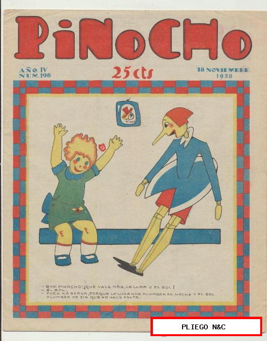Pinocho nº 196. Editorial Calleja 1925