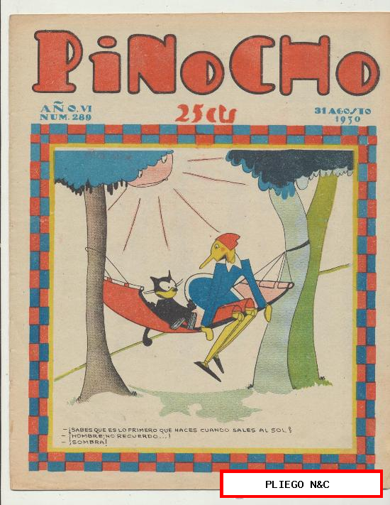 Pinocho nº 289. Editorial Calleja 1925