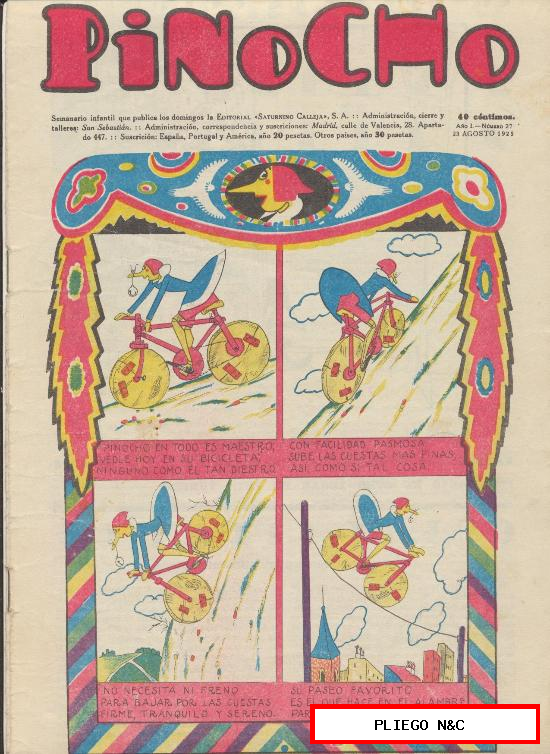Pinocho nº 27. Editorial Calleja 1925