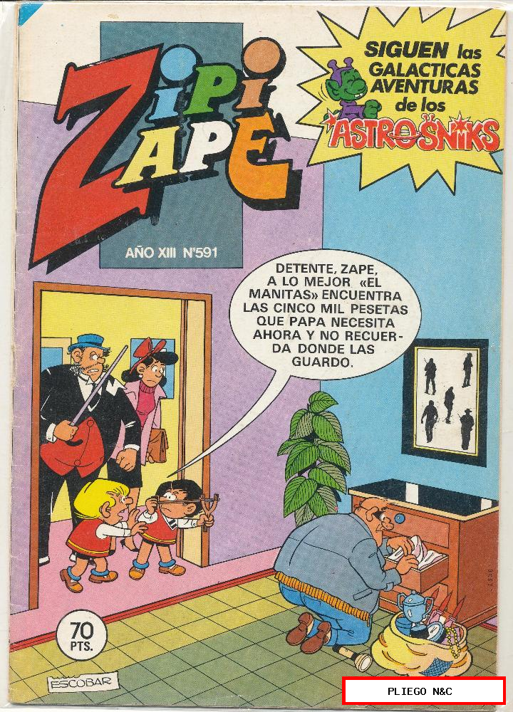 Zipi y Zape. Lote de 8 ejemplares: 58581, 582, 585, 591, 594, 603 y 611