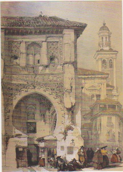 Lámina (21x15) Granada. Corral del Carbón. Tomado de un grabado del siglo XIX