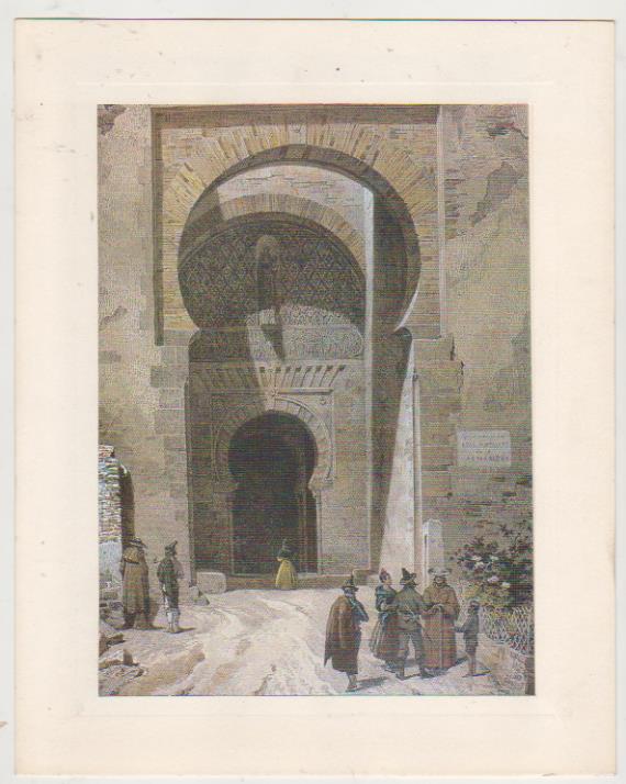 Lámina (21x15) Granada. Puerta de la justicia. Tomado de un grabado del siglo XIX
