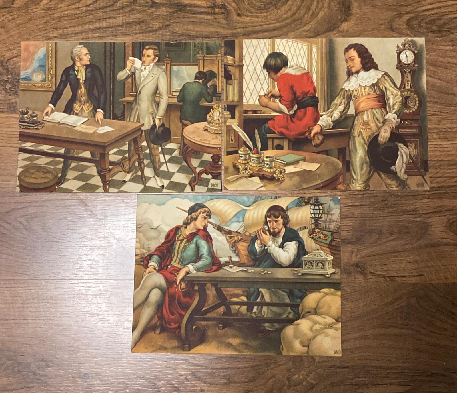 Lote de 3 Láminas (23,5x17,5 cms.) de Dubon