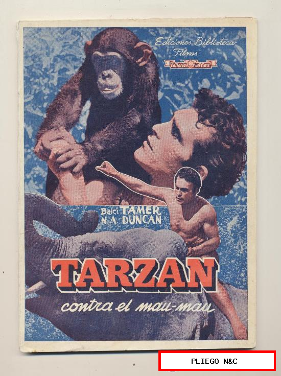 Tarzán contra el Mau Mau. Biblioteca Films. Edit. Alas. SIN ABRIR (56 pp. con fotos de la película)