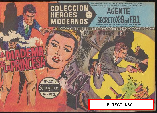 Héroes Modernos. Serie C nº 40. Agente secreto X-9 del F.B.I.