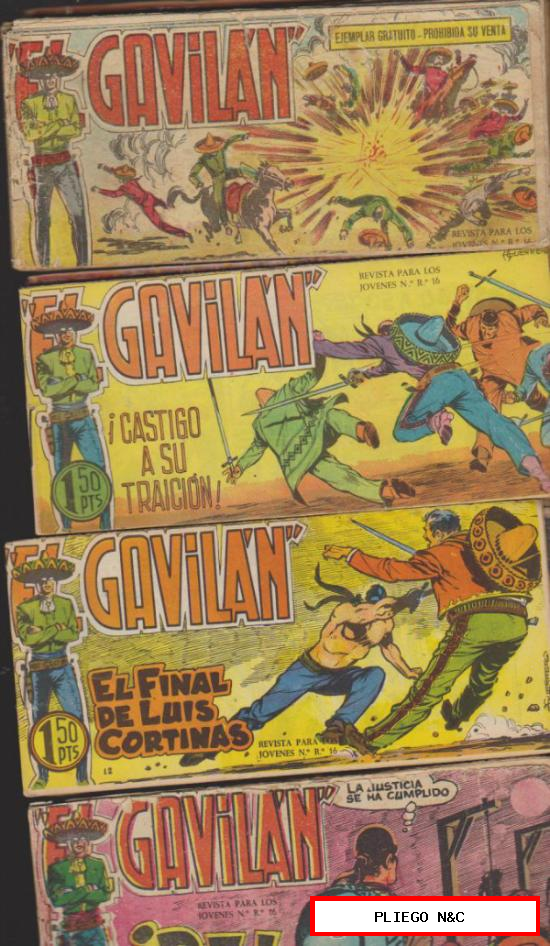 El Gavilán. Maga 1959. Lote de 13 ejemplares entre el 1 y el 24. Núm.