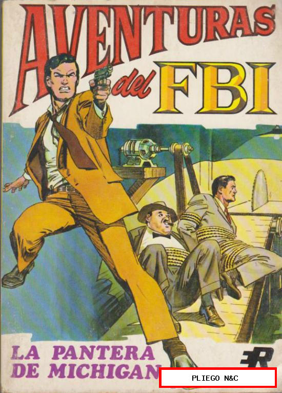 Aventuras del FBI. Rollán 1974. Lote de 6 tomos (de 128 pp.) 1, 3, 4, 5, 6 y 8