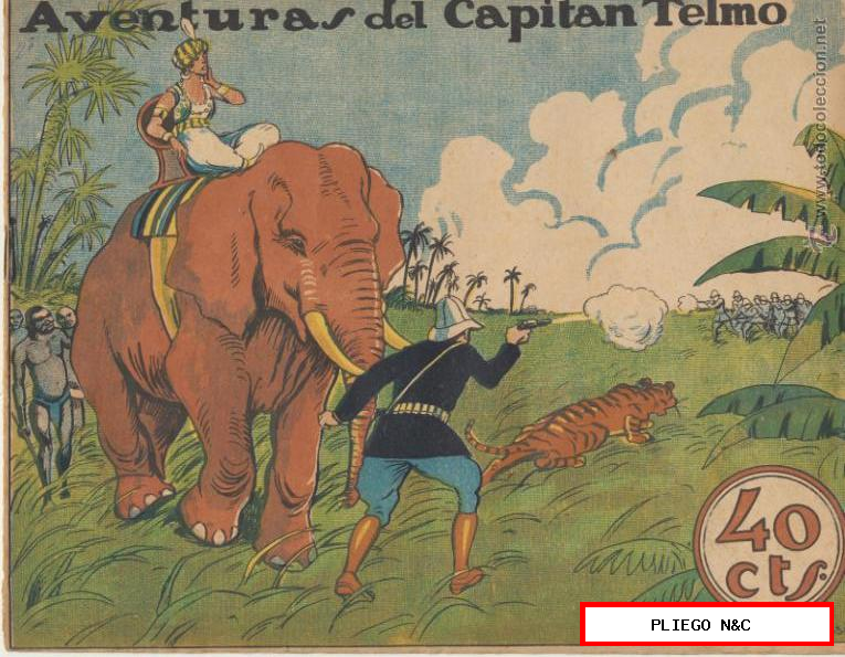 Gráfica TBO nº 28. Aventuras del Capitán Telmo. Buigas 1919. Portada de Opisso