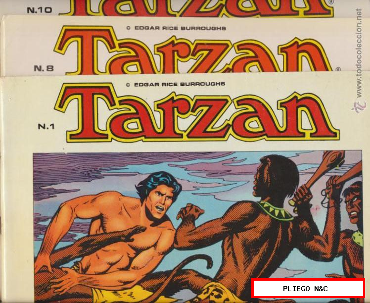 Tarzán. Lote de 3 ejemplares nº 1, 8 y 10. Ediciones B.O.
