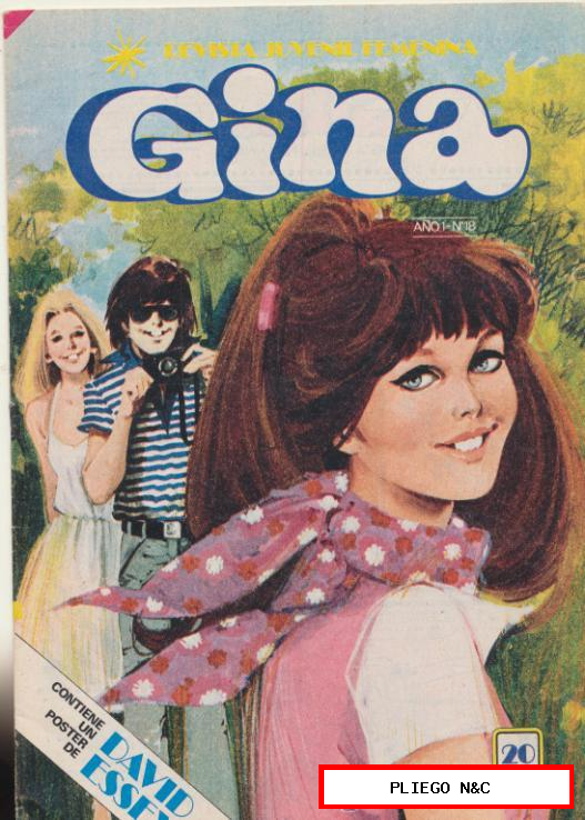 Gina nº 18. contiene poster central de David Essex