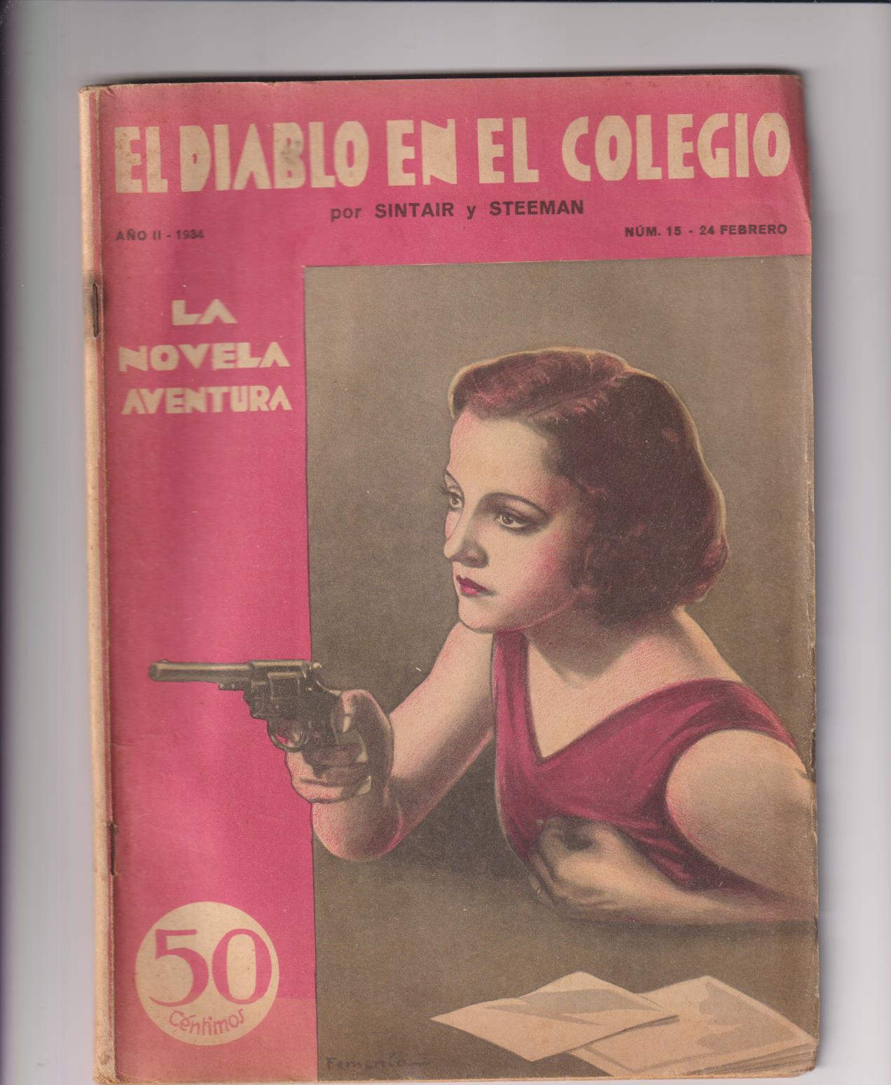 La Novela Aventura nº 15. El diablo en el colegio. 1934