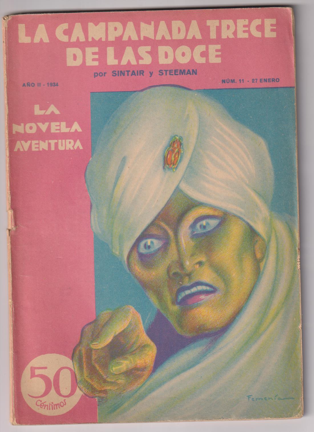 La Novela Aventura nº 11. la campanada doce de las trece por Sintair-Steeman, 1934