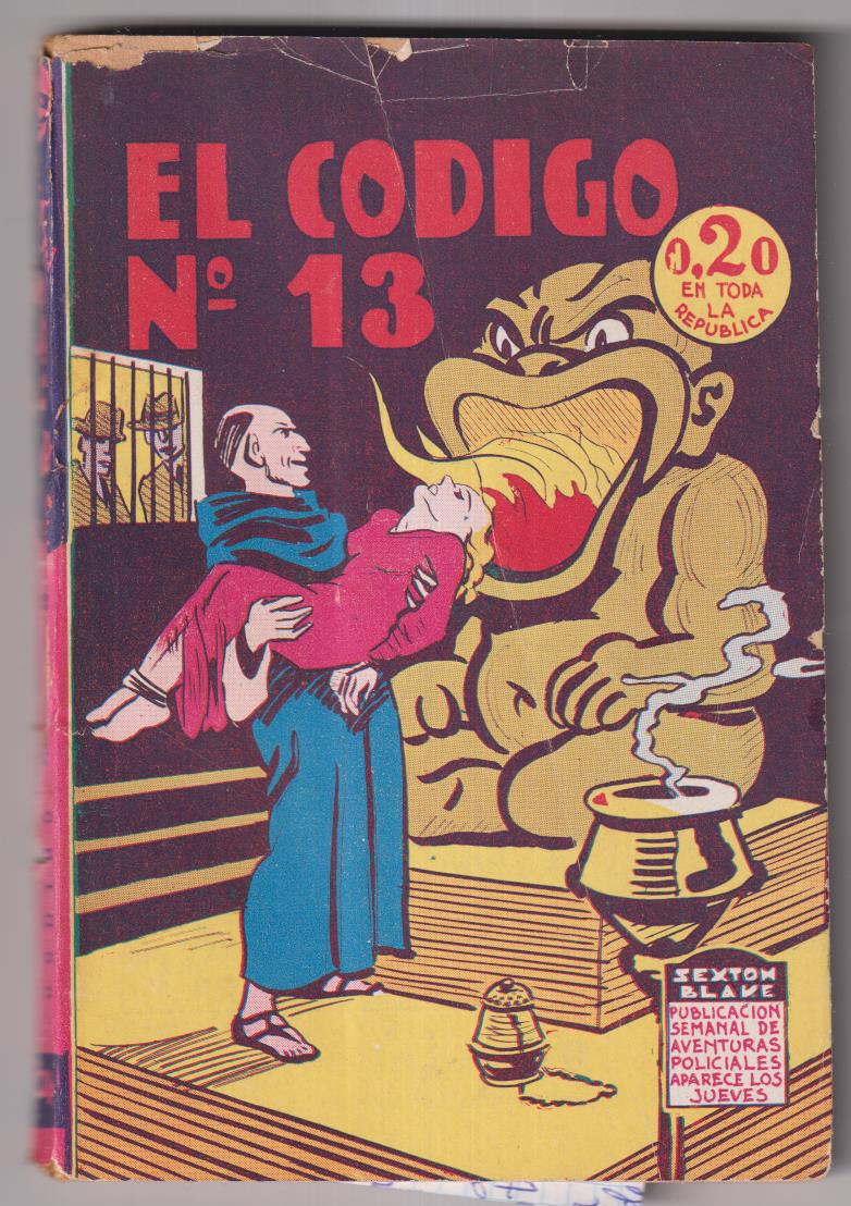 Sexton Blake nº 502. El Código nº 13. Tor, Buenos Aires 1939. MUY RARO