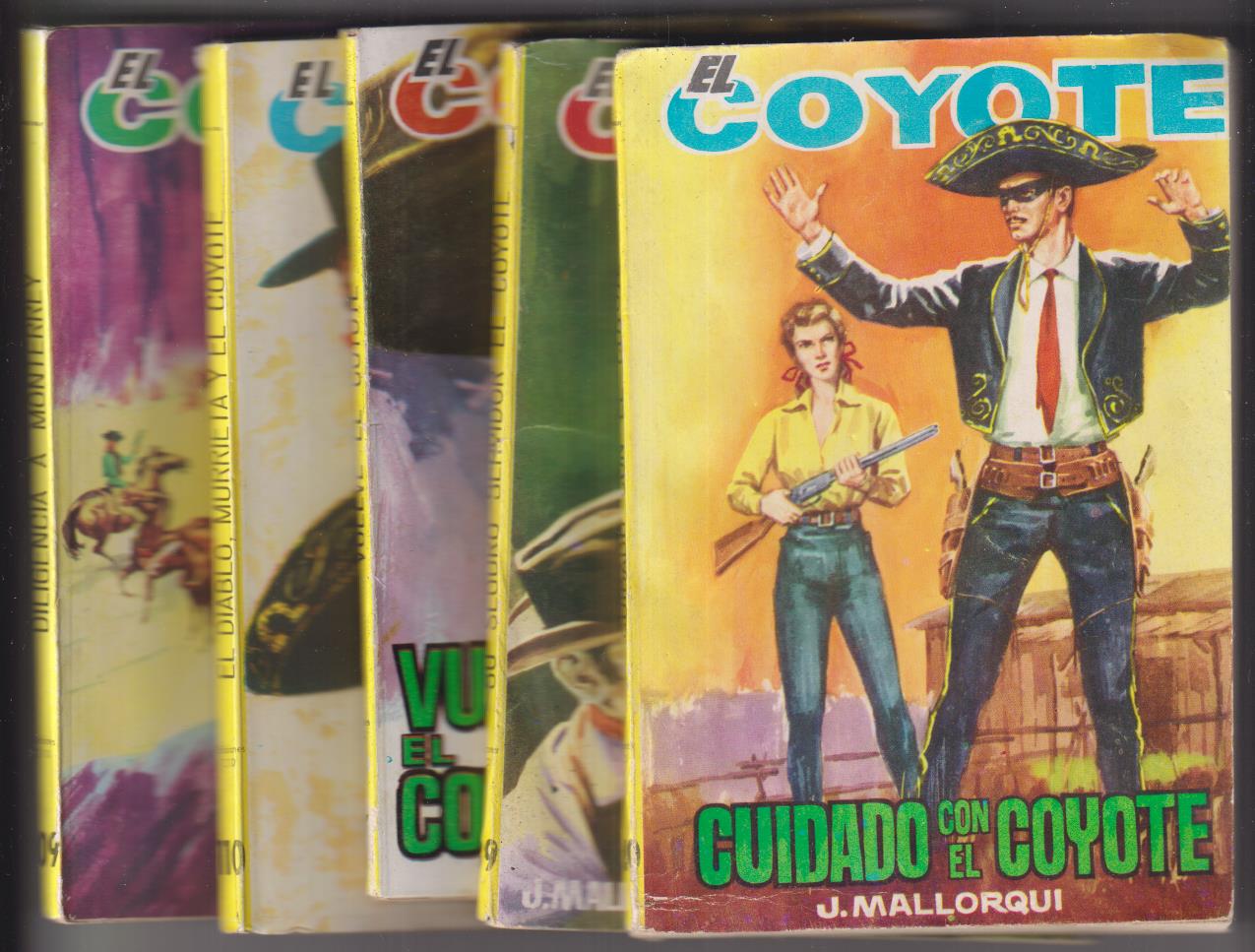 El Coyote J. Mallorquí. Ediciones Cid. Lote de 5 ejemplares: 109, 110, 137, 139, 140