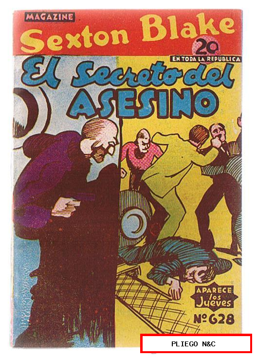 Magazine Sexton Blake nº 628. El secreto del asesino. Tor 1942. ¡IMPECABLE!