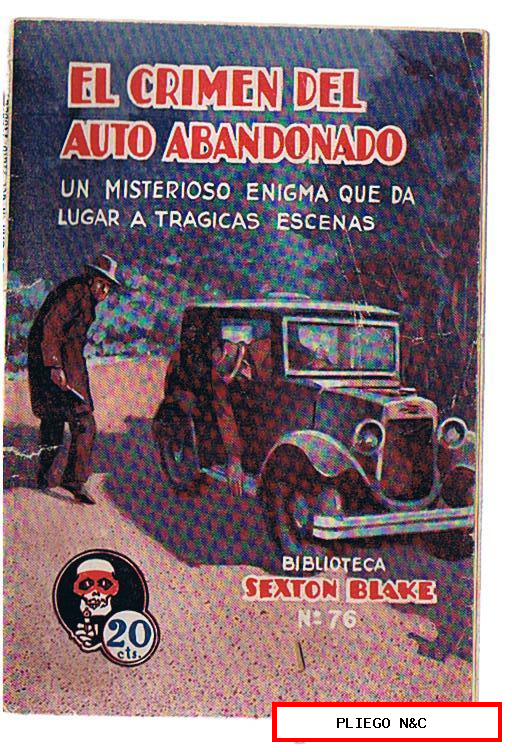 Biblioteca Sexton Blake nº 76. El crimen del auto abandonado. Editorial Tor 1932