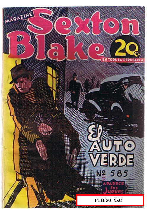 Magazine Sexton Blake nº 585. El auto verde. Tor 1941