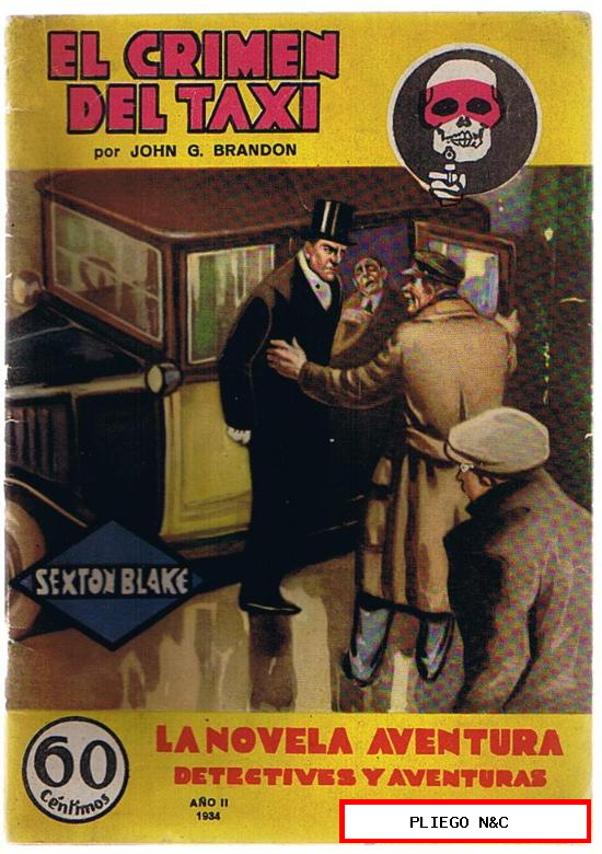 La Novela Aventura. Sexton Blake nº 27. El crimen del taxi. Editorial Hymsa 1934