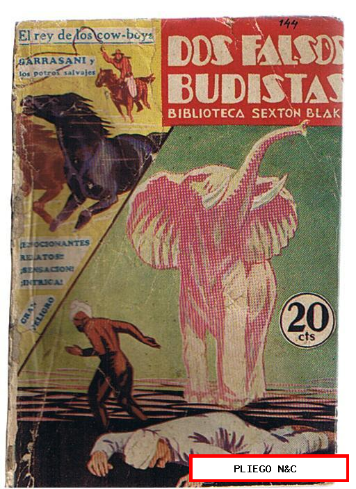 Biblioteca Sexton Blake nº 144. Dos falsos budistas. Editorial Tor 1933