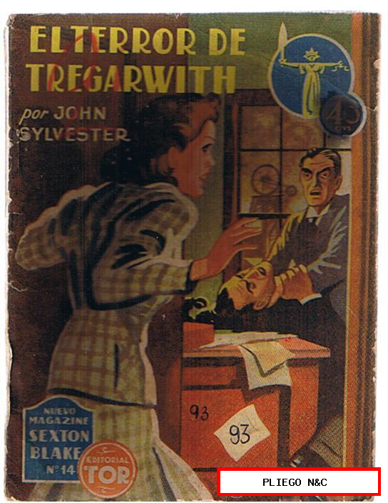 Nuevo Magazine Sexton Blake nº 14. El terror de Tregarwith por J. Sylvester. Tor 1946
