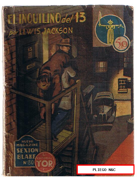 Nuevo Magazine Sexton Blake nº 80. El inquilino del 13 por Lewis Jackson. Editorial Tor 1948