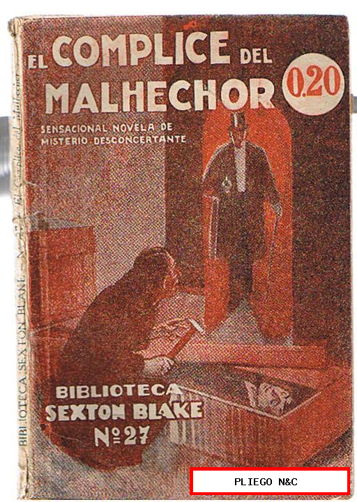 Biblioteca Sexton Blake nº 27. El cómplice del malhechor. Editorial Tor 1931