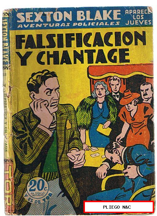 Magazine Sexton Blake nº 518. Falsificación y chantaje. Editorial Tor 1940