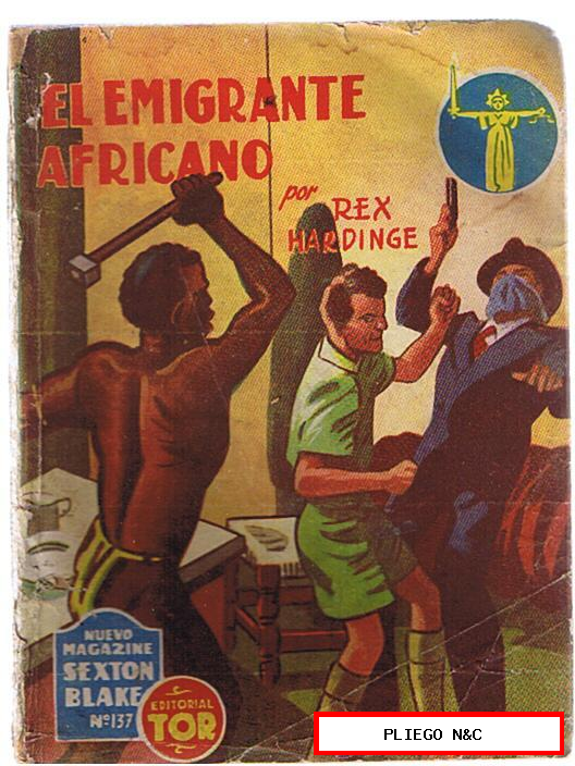Nuevo Magazine Sexton Blake nº 137. El emigrante africano por Rex Hardinge. Tor 1950
