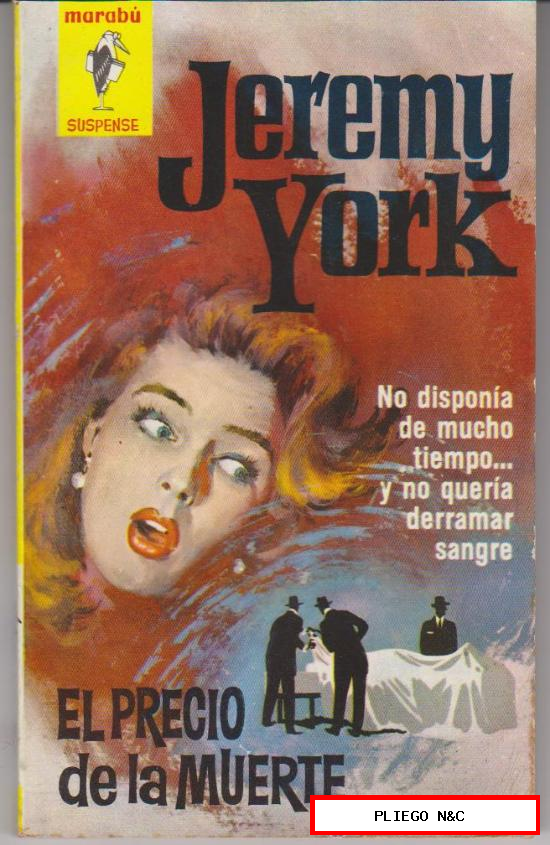 Marabú suspense nº 53. El precio de la muerte por Jeremy York. 1ª Edición Bruguera 1963