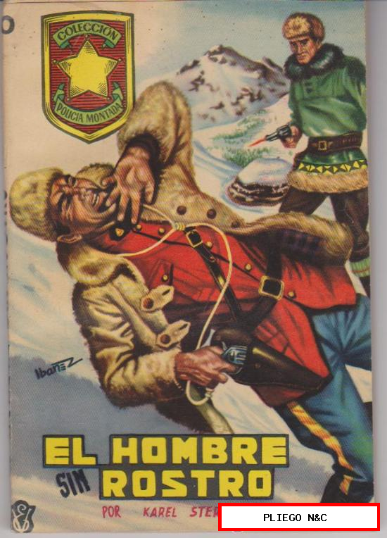 Colección Policía Montada nº 20. El hombre sin rastro por Karel Sterling. Valenciana 1959