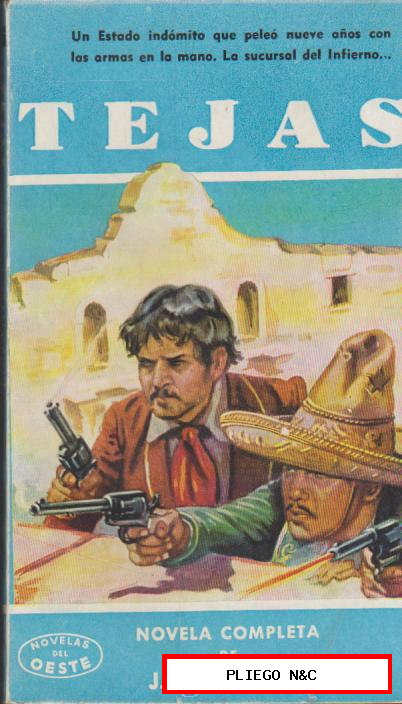 Novelas del Oeste nº 26. Tejas por J. Mallorquí. Cliper 1958