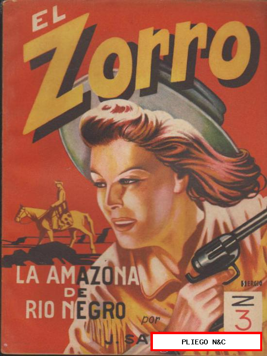 El Zorro nº 13. La amazona de Río Negro. Editorial Mateu 194?