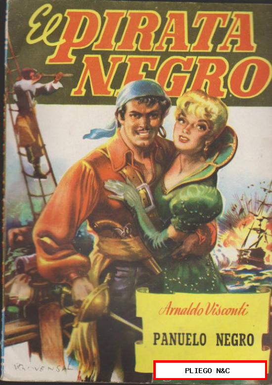 El Pirata Negro nº 75. Pañuelo Negro por Arnaldo Visconti. Bruguera 194?