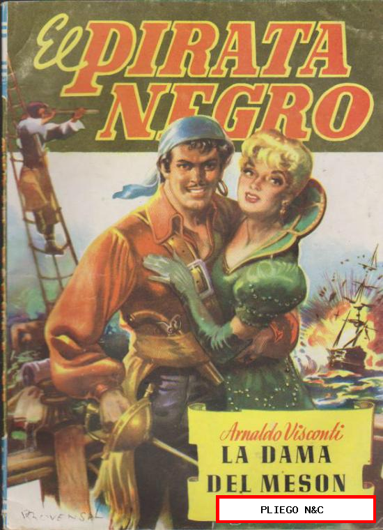 El Pirata Negro nº 72. la Dama del mesón por Arnaldo Visconti. Bruguera 194?