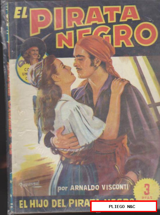 El Pirata Negro nº 50. El Hijo del Pirata Negro por Arnaldo Visconti. Bruguera 194?