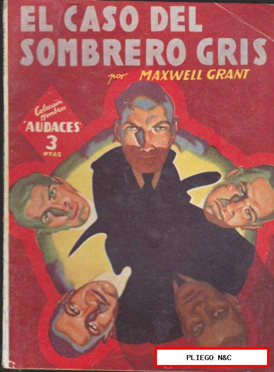 La Sombra. El caso del sombrero gris. Hombres Audaces nº 165. Molino 1948