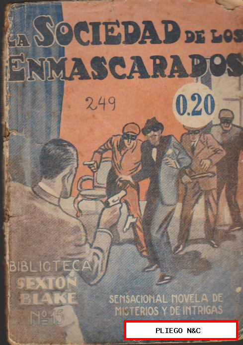 Biblioteca Sexton Blake nº 15. La Sociedad de los Enmascarados. Tor-Argentina. 1931