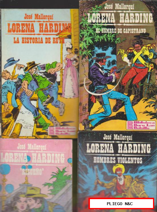 Lorena Harding por José Mallorquí. Buru Lan 1970. Lote de 8 ejemplares: 1, 2, 3, 4, 5, 6, 8, 9