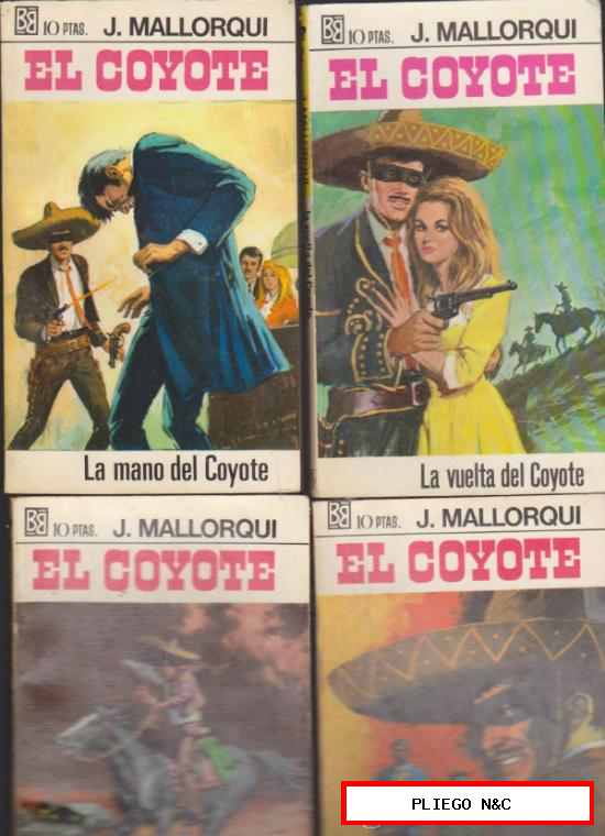 El Coyote, J. Mallorquí. Lote de 4 ejemplares: 2, 17, 20 y 24 Bruguera