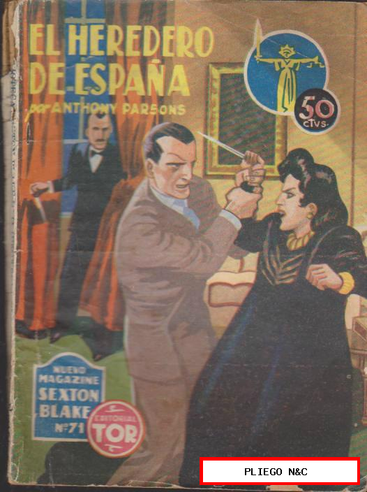 Nuevo Magazine Sexton Blake nº 71. El heredero de España. Tor 1947