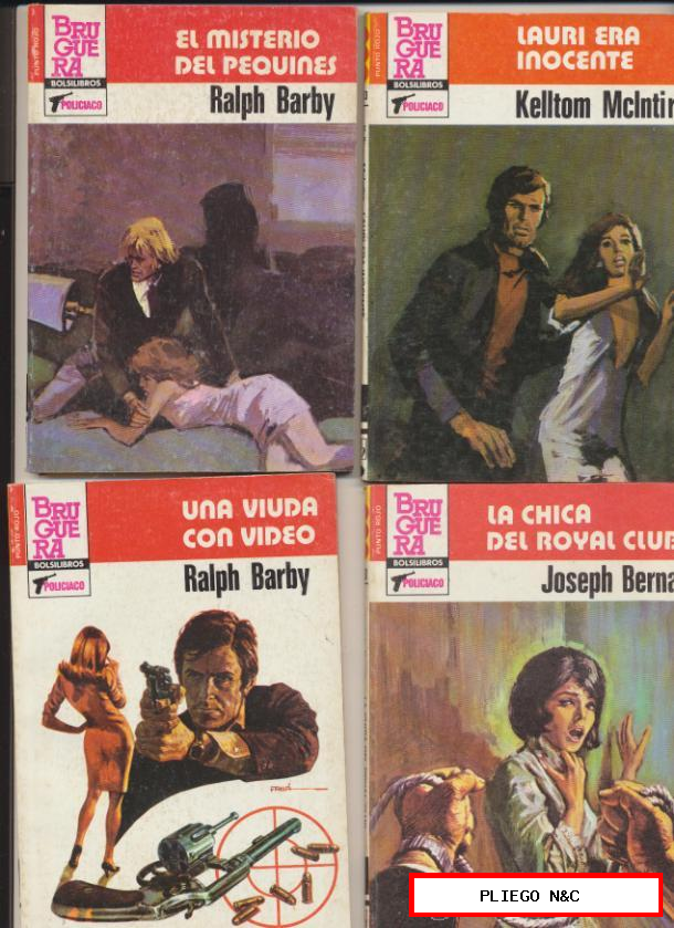 Punto Rojo. Lote de 4 novelas nº 1151, 1153, 1154 y 1163. Bruguera