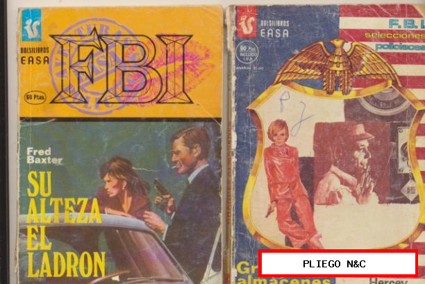 FBI Lote de 2 Novelas, Nº 344 y 441. Easa