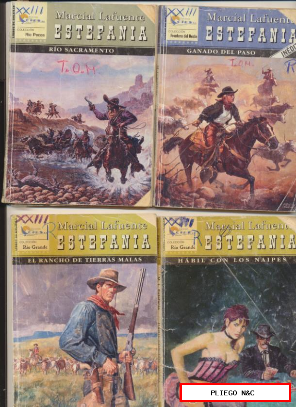 Estefanía. Lote de 4 Novelas. Río Grande nº 21, 69, Río Pecos 69, Frontera del Oeste