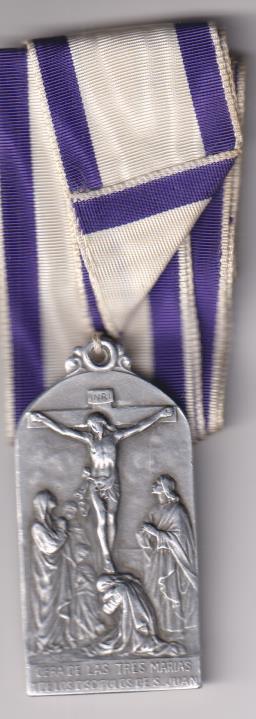 Medalla (AL-6x3) Obra de las Tres Marías y de los Discípulos de S. Juan. Con cinta