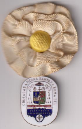 Medalla Bronce y Esmalte (3,3 Cms.) Cruzadas a Tierra Santa y Roma. Pro-Jerusalén