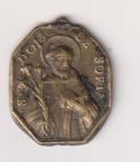 Santo Domingo de Soria. Medalla (AE. 1,8 cms.) R/ Virgen del Rosario. Siglo XVII-XVIII