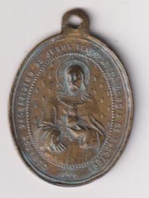 Corazón de Jesús y de maría. Medalla (AE. 4 cms.) Siglo XIX