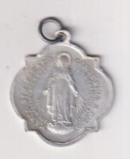Inmaculada. Medalla (AL 25 mm.) R/Escudo de maría. Siglo XIX-XX